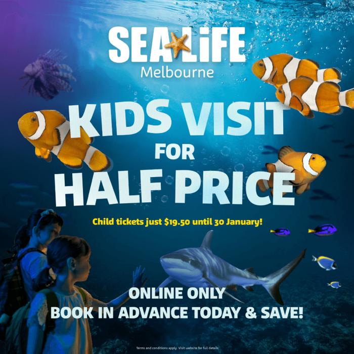 Kids Visit For Half Price @ Sea Life Melbourne Aquarium