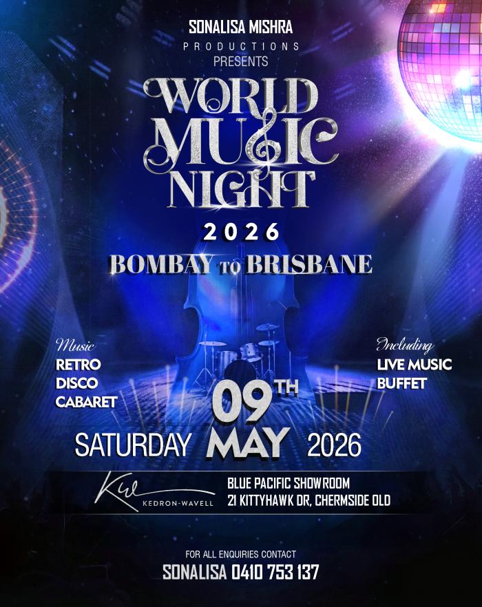 Sonalisa Mishra: World Music Night 2026 ( Bombay to Brisbane)