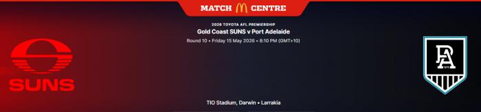 AFL: Gold Coast SUNS v Port Adelaide: 2026 AFL Premiership 2026