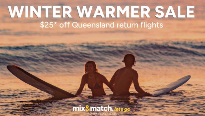 Mix & Match AU: $25* off return flights to Queensland