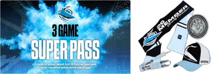 Sharks: 3 Game Super Pass