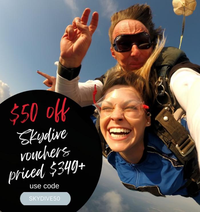 Thrill Experiences | Black Friday Sale - $50 Off Skydives